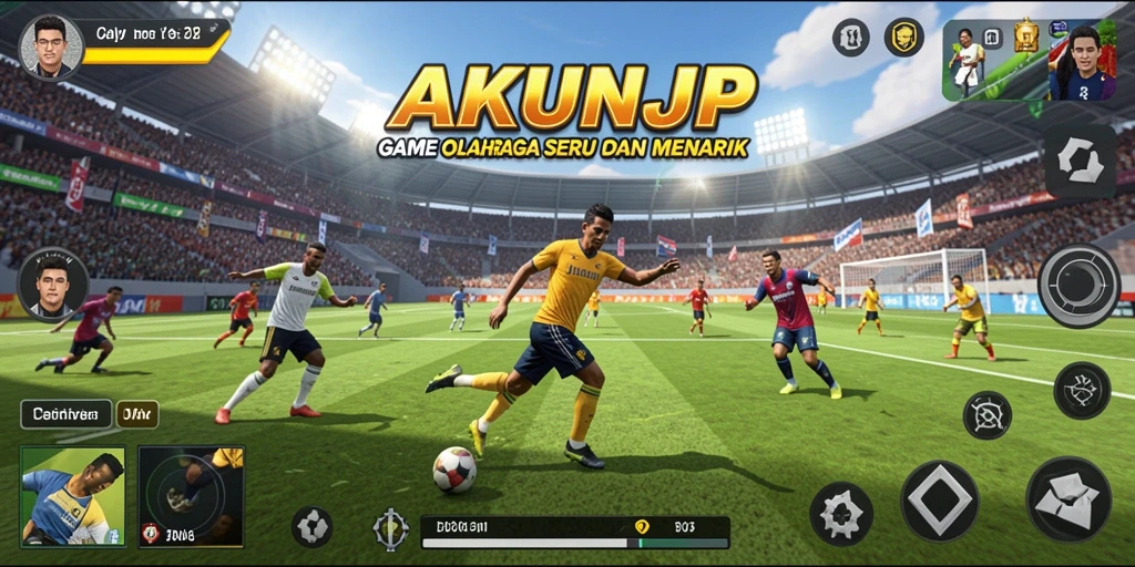 Tampilan gameplay seru dalam AKUNJP dengan aksi olahraga yang mendebarkan.