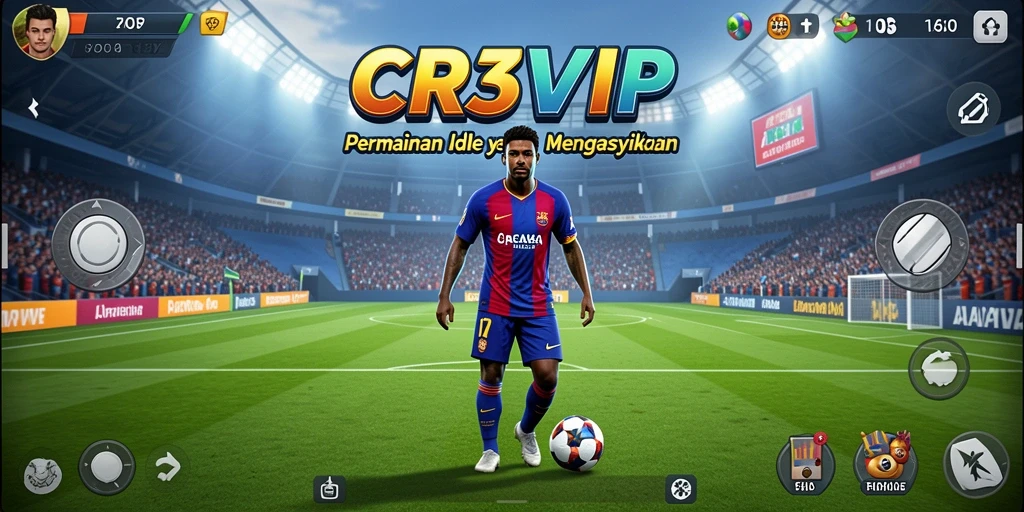 Tampilan menarik dari gameplay Idle CR7VIP yang penuh warna.