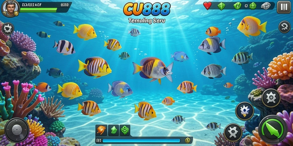 Tangkapan layar menunjukkan gameplay seru dalam CU888 Tembak Ikan.