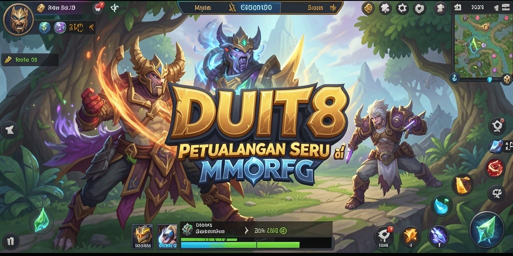Screenshot gameplay DUIT8 menampilkan pertarungan seru di dunia MMORPG.
