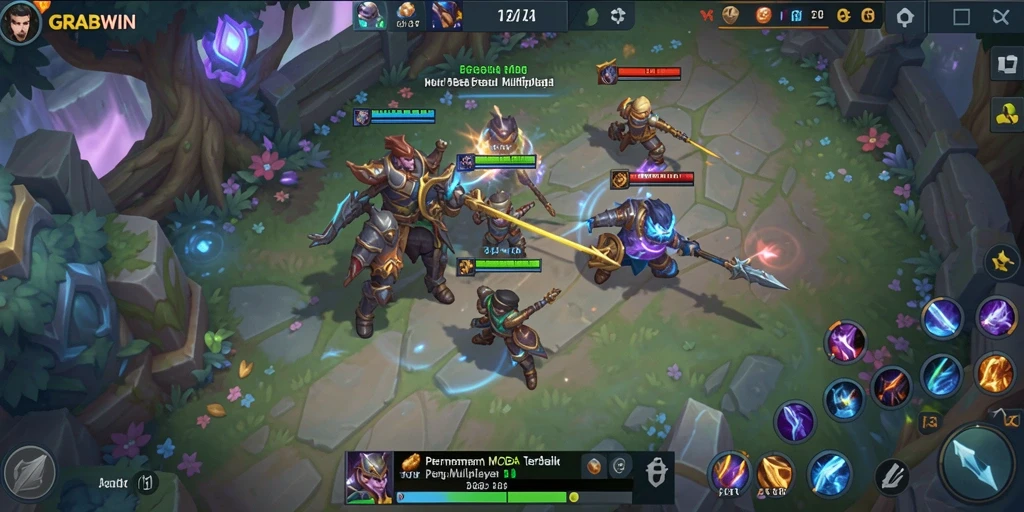 Gameplay seru dan strategi tim dalam GRABWIN MOBA