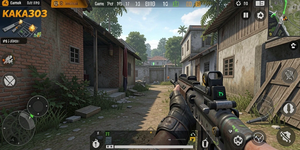Screenshot gameplay <strong>KAKA303</strong> menampilkan aksi tembak-menembak yang mendebarkan.