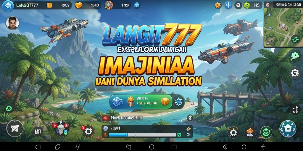 Gameplay LANGIT777 menampilkan eksplorasi dunia dan kreativitas pemain.