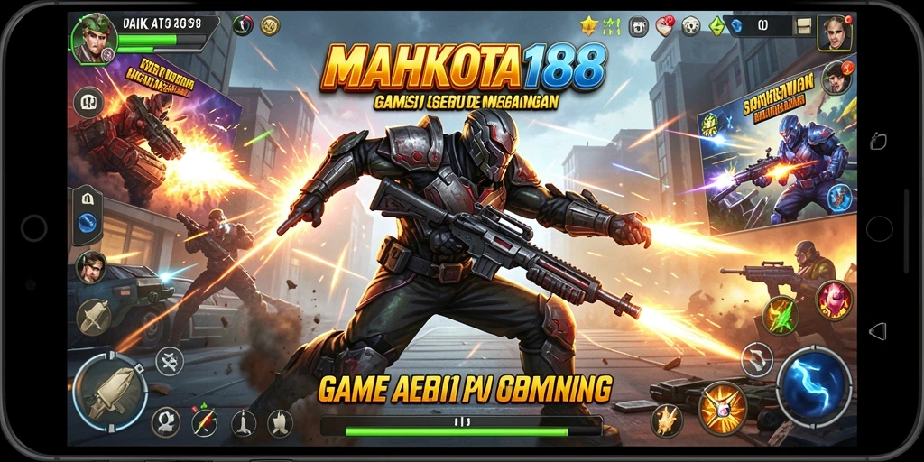Tampilan gameplay menegangkan dalam MAHKOTA188 yang memukau.
