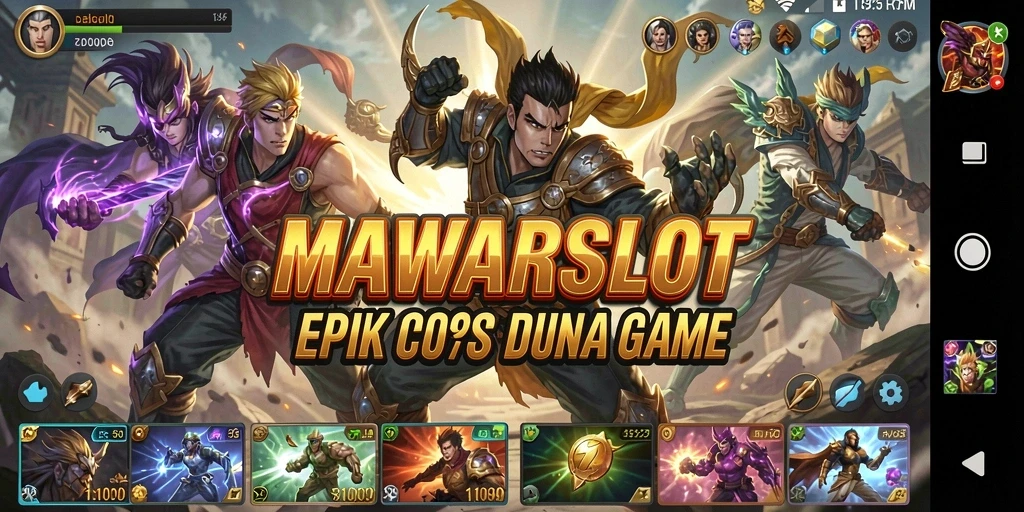 Tangkapan layar gameplay MAWARSLOT menampilkan karakter bertarung dengan efek visual yang mengesankan.