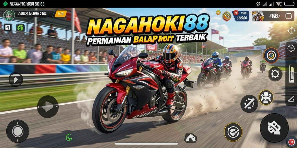 Gameplay seru NAGAHOKI88 dengan balapan motor yang mendebarkan.