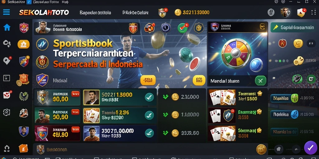 Screenshot gameplay SEKOLAHTOTO menampilkan tampilan taruhan olahraga yang menarik.